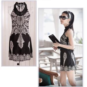 Women's Floral Mini Dress Classic Vintage Collar Exotic on Luulla