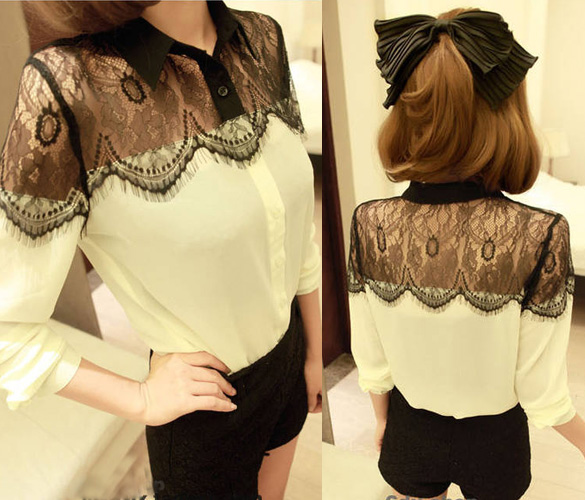 Women's Lace Long Sleeve Shirt on Luulla
