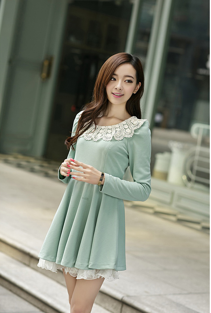Women Soft Green Cotton Blends Dress on Luulla
