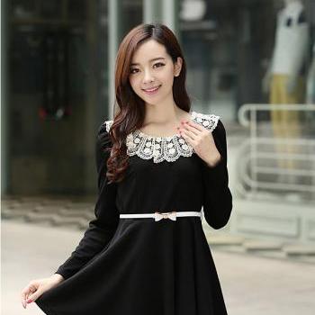 Women Black Cotton Blends Dress on Luulla